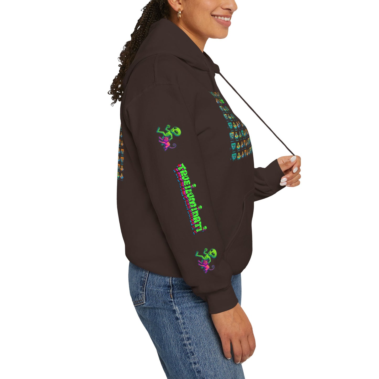 Young Symbol by Trueiluminati Unisex Hoodie, Cozy Sweatshirt for Outdoor Lovers, Gift for Adventurers, Eco-Friendly Fashion, Great for Camping