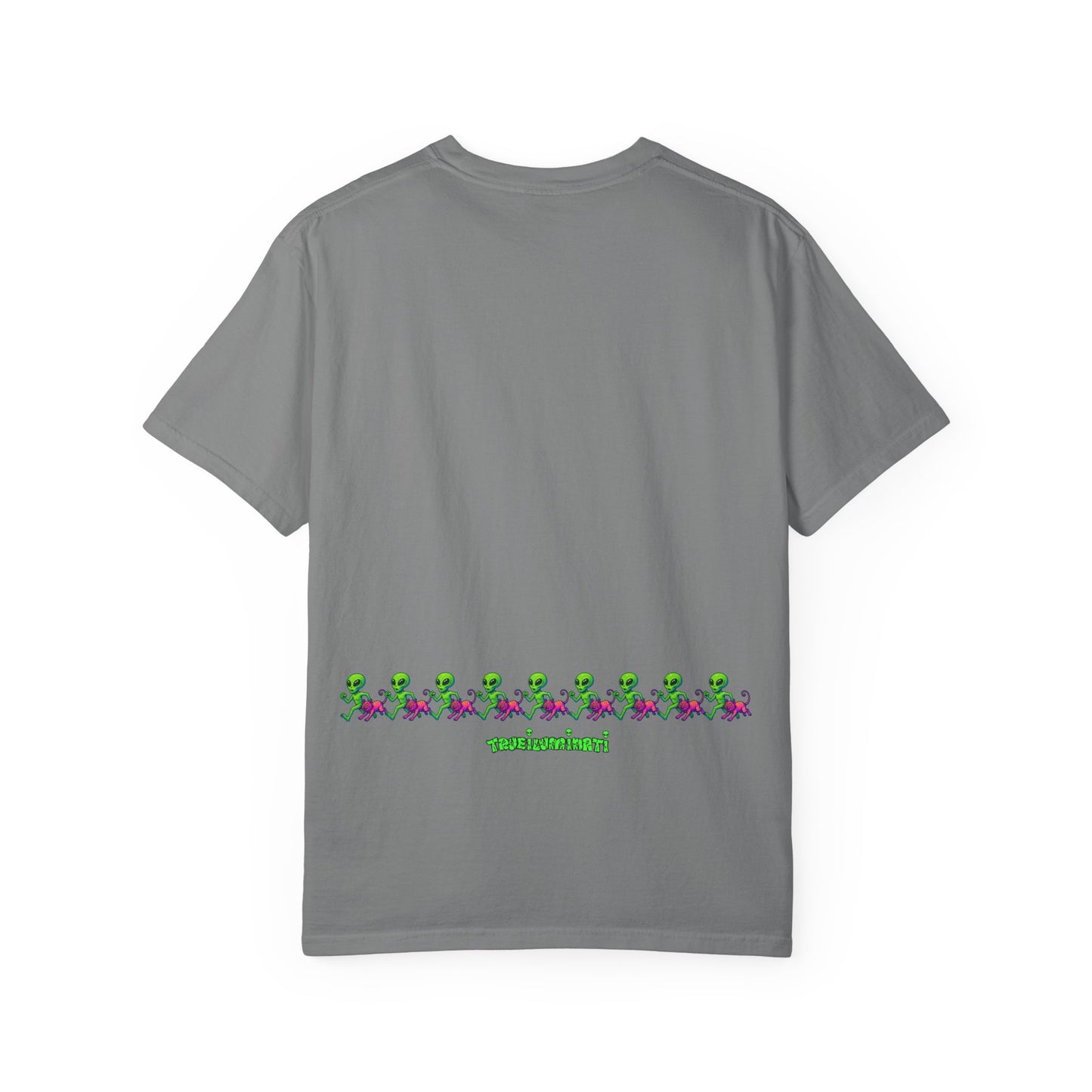 Alien-Inspired Garment-Dyed Unisex T-Shirt, Fun Graphic Tee, Casual Wear, Gift for Space Lovers, Unique Everyday T-Shirt
