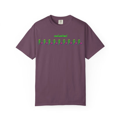 Alien-Inspired Garment-Dyed Unisex T-Shirt, Fun Graphic Tee, Casual Wear, Gift for Space Lovers, Unique Everyday T-Shirt