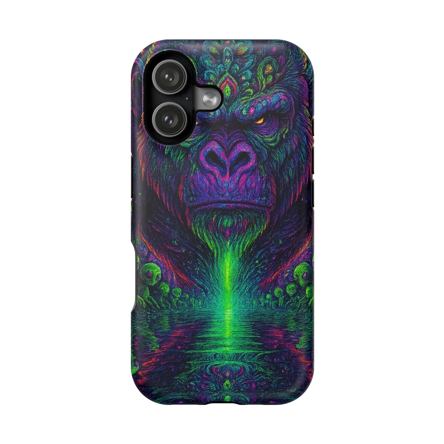 Alpha Apee By Trueiluminati Vibrant Gorilla Phone Case - Magnetic Impact-Resistant, Carry the Vibe Unique Gift for Animal Lovers, Psychedelic Design, Phone Protector, Eco-Friendly
