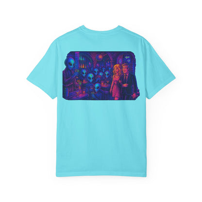 Camiseta Unissex New Disco Club By Trueiluminati com Design Alien Love, Camiseta Gráfica Divertida, Casual, Presente para Amigos, Camisa de Festa Exclusiva, Blusa Estilosa
