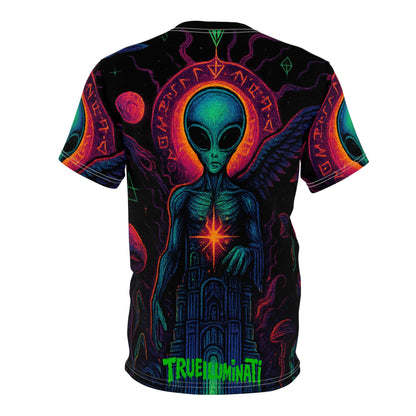 Camiseta Unissex A Torre da Trueiluminati, Camiseta com Gráfico Exclusivo, Camiseta de Ficção Científica, Presente para Amantes do Espaço, Roupa Casual Masculina e Feminina