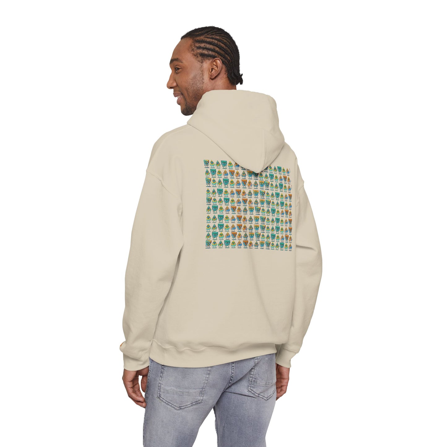 Young Symbol by Trueiluminati Unisex Hoodie, Cozy Sweatshirt for Outdoor Lovers, Gift for Adventurers, Eco-Friendly Fashion, Great for Camping