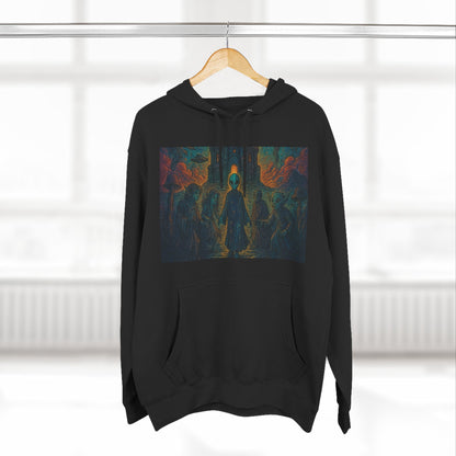 Heaven And Hell By Trueiluminati Mystical Three-Panel Fleece Hoodie - Cozy Apparel for Fans of Fantasy, Unique Gift for Holidays, Ideal for Autumn and Winter Loungewear