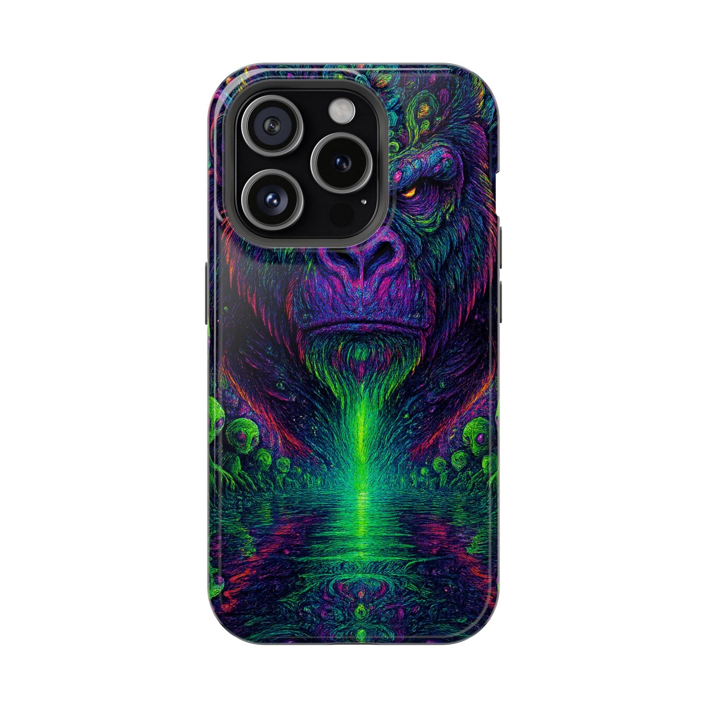 Alpha Apee By Trueiluminati Vibrant Gorilla Phone Case - Magnetic Impact-Resistant, Carry the Vibe Unique Gift for Animal Lovers, Psychedelic Design, Phone Protector, Eco-Friendly