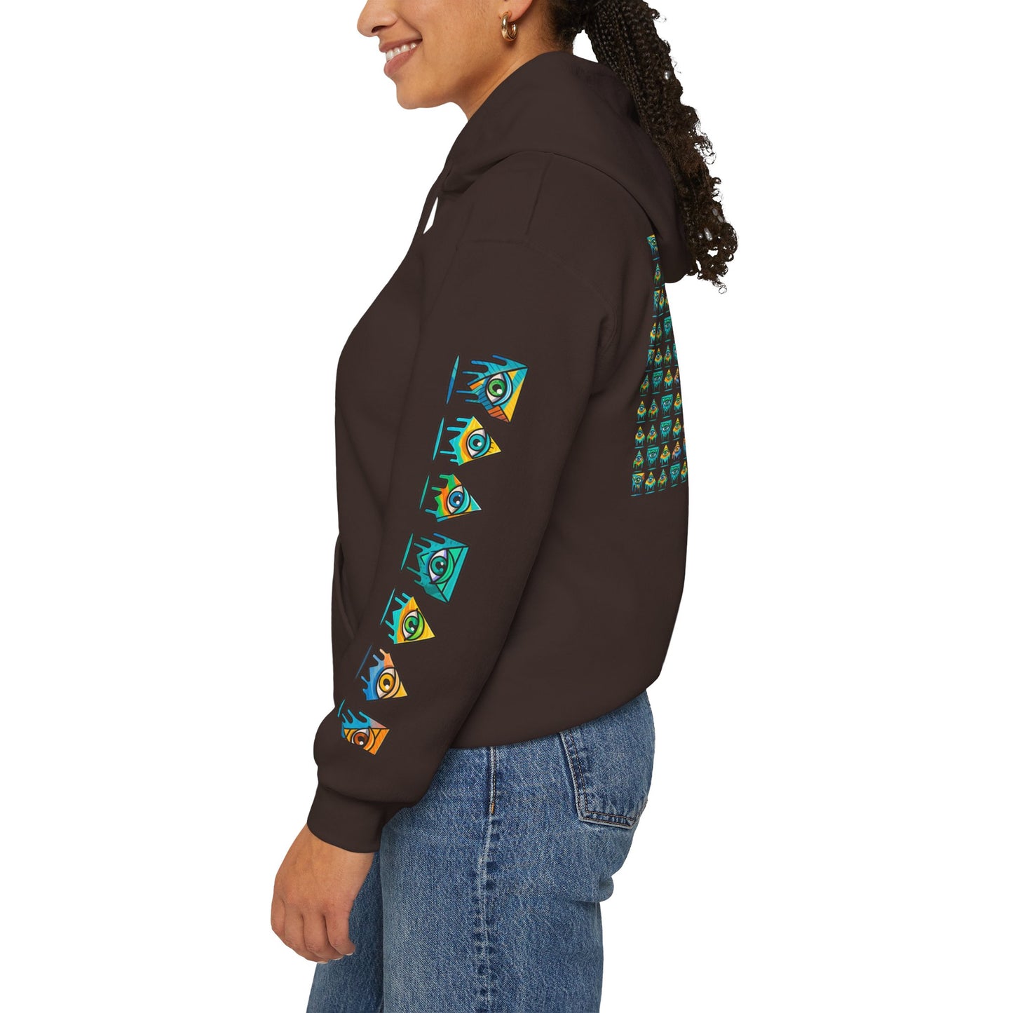 Young Symbol by Trueiluminati Unisex Hoodie, Cozy Sweatshirt for Outdoor Lovers, Gift for Adventurers, Eco-Friendly Fashion, Great for Camping