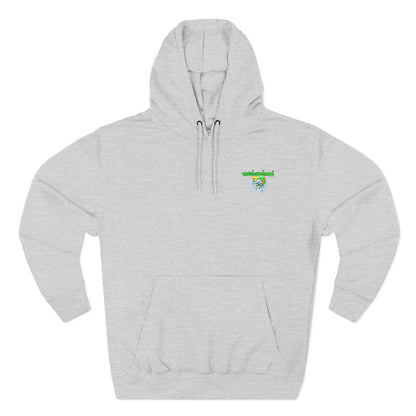 Vibrant Three-Panel Fleece Hoodie, Cozy Sweatshirt for Fall, Unique Graphic Hoodie, Artistic Gift, Festival Wear Saint Death By Trueiluminati