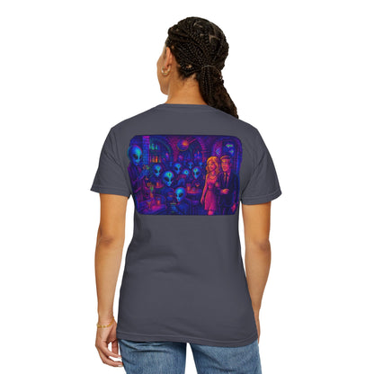 Camiseta Unissex New Disco Club By Trueiluminati com Design Alien Love, Camiseta Gráfica Divertida, Casual, Presente para Amigos, Camisa de Festa Exclusiva, Blusa Estilosa