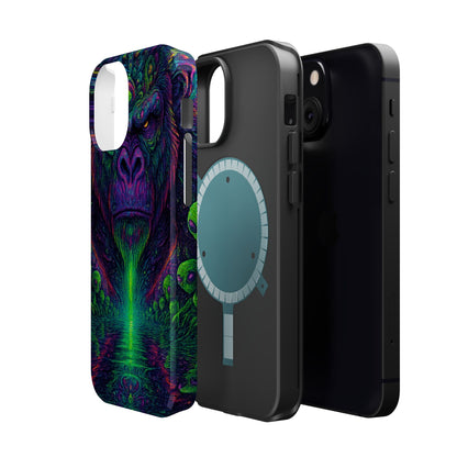 Alpha Apee By Trueiluminati Vibrant Gorilla Phone Case - Magnetic Impact-Resistant, Carry the Vibe Unique Gift for Animal Lovers, Psychedelic Design, Phone Protector, Eco-Friendly