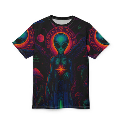 Camiseta Unissex A Torre da Trueiluminati, Camiseta com Gráfico Exclusivo, Camiseta de Ficção Científica, Presente para Amantes do Espaço, Roupa Casual Masculina e Feminina