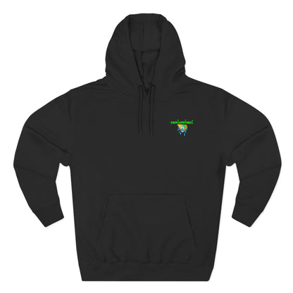 Vibrant Three-Panel Fleece Hoodie, Cozy Sweatshirt for Fall, Unique Graphic Hoodie, Artistic Gift, Festival Wear Saint Death By Trueiluminati