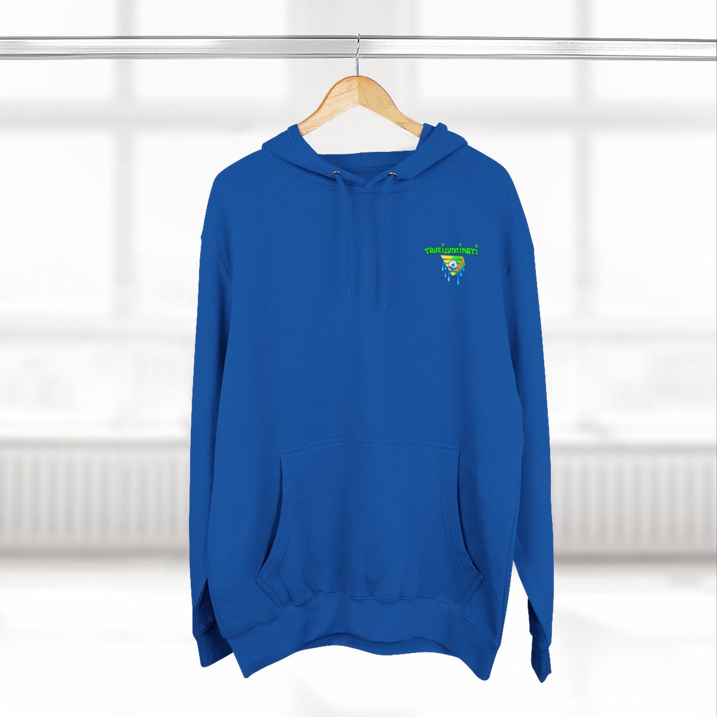 Vibrant Three-Panel Fleece Hoodie, Cozy Sweatshirt for Fall, Unique Graphic Hoodie, Artistic Gift, Festival Wear Saint Death By Trueiluminati