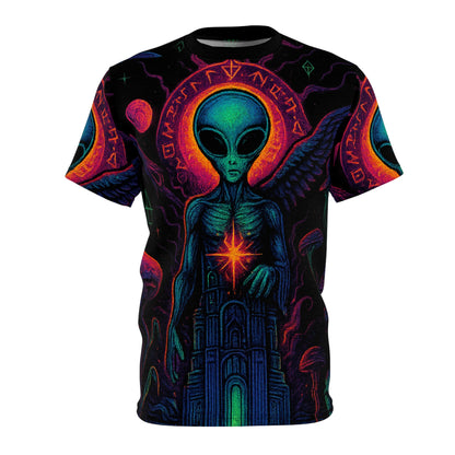 Camiseta Unissex A Torre da Trueiluminati, Camiseta com Gráfico Exclusivo, Camiseta de Ficção Científica, Presente para Amantes do Espaço, Roupa Casual Masculina e Feminina