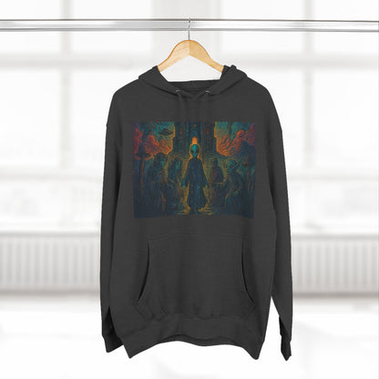 Heaven And Hell By Trueiluminati Mystical Three-Panel Fleece Hoodie - Cozy Apparel for Fans of Fantasy, Unique Gift for Holidays, Ideal for Autumn and Winter Loungewear