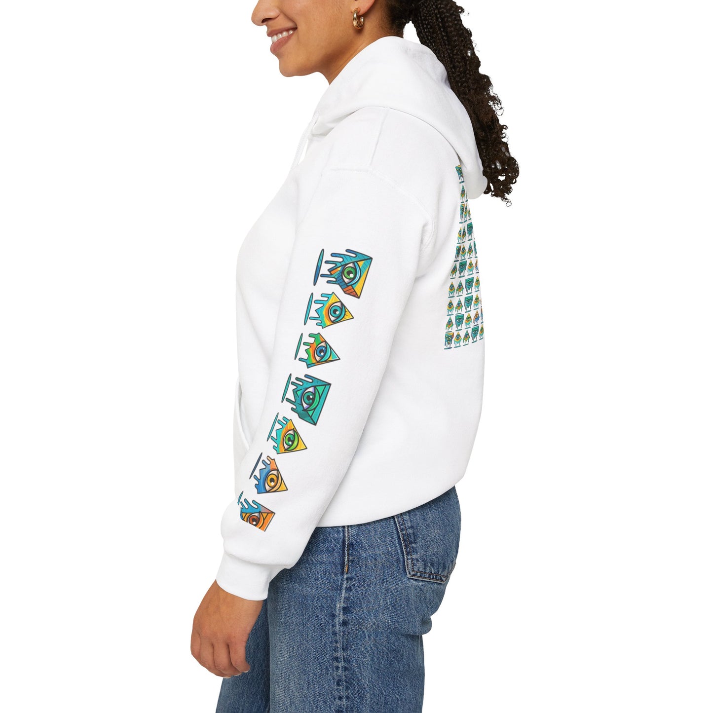 Young Symbol by Trueiluminati Unisex Hoodie, Cozy Sweatshirt for Outdoor Lovers, Gift for Adventurers, Eco-Friendly Fashion, Great for Camping