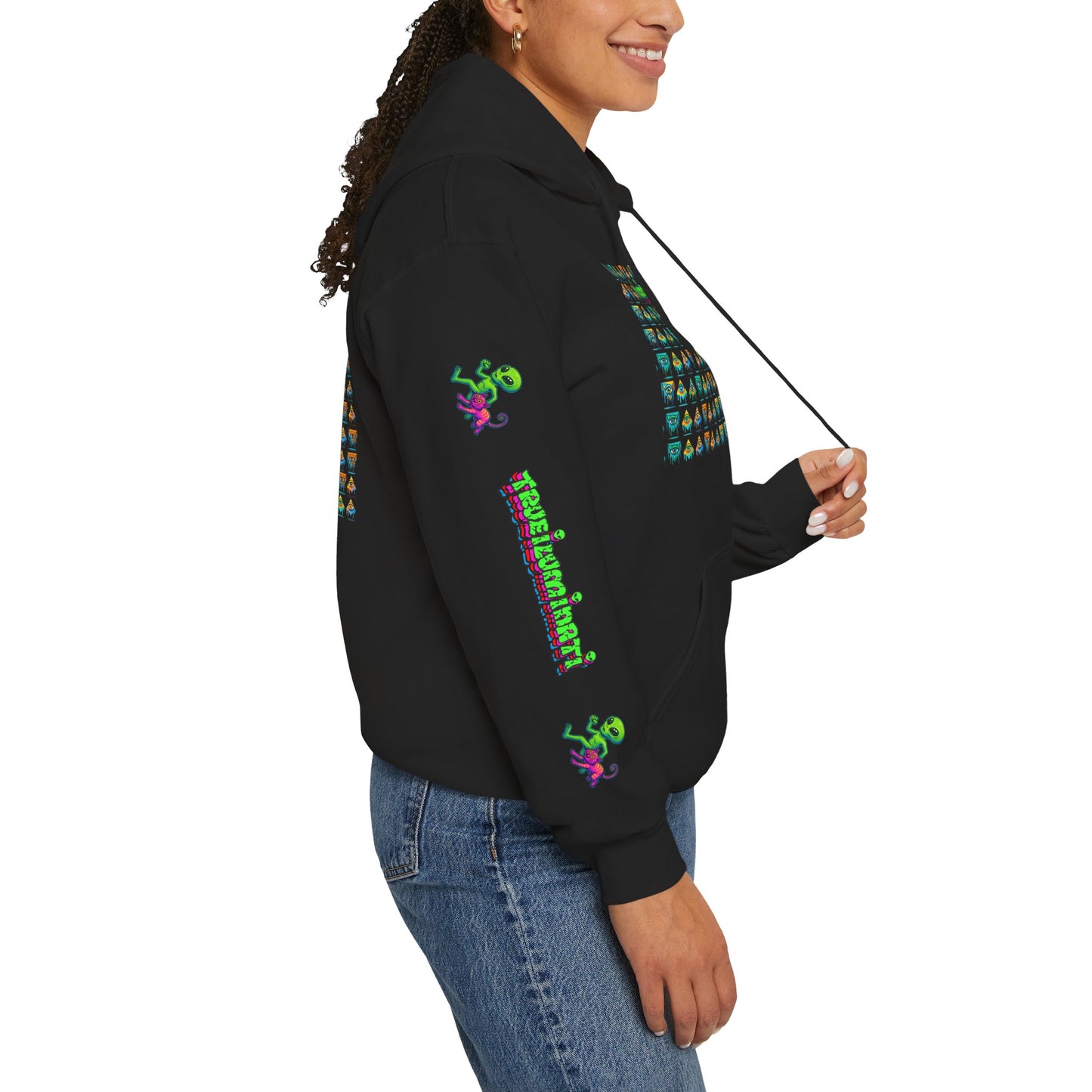 Young Symbol by Trueiluminati Unisex Hoodie, Cozy Sweatshirt for Outdoor Lovers, Gift for Adventurers, Eco-Friendly Fashion, Great for Camping