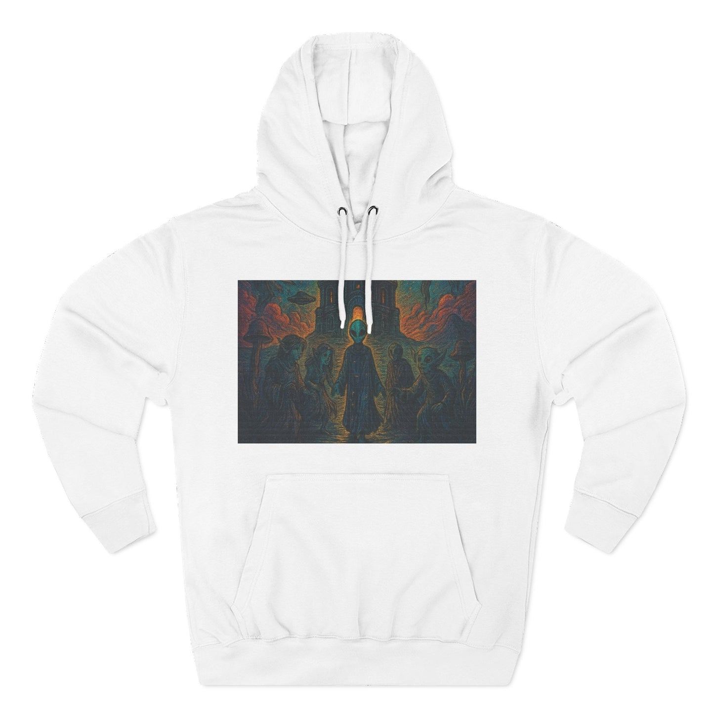 Heaven And Hell By Trueiluminati Mystical Three-Panel Fleece Hoodie - Cozy Apparel for Fans of Fantasy, Unique Gift for Holidays, Ideal for Autumn and Winter Loungewear