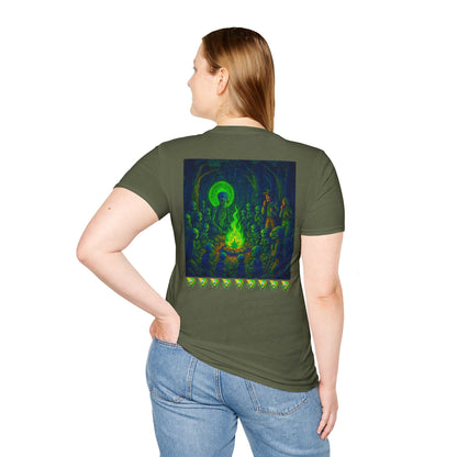 Forest At Night By Trueiluminati Mystical Gathering Unisex T-Shirt | Chill Vibes, Perfect for Festivals, Summer Nights, Gift for Friends, Unique Graphic Tee