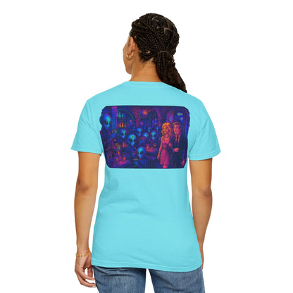 Camiseta Unissex New Disco Club By Trueiluminati com Design Alien Love, Camiseta Gráfica Divertida, Casual, Presente para Amigos, Camisa de Festa Exclusiva, Blusa Estilosa