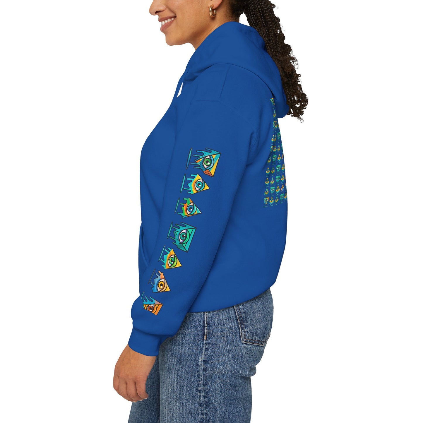 Young Symbol by Trueiluminati Unisex Hoodie, Cozy Sweatshirt for Outdoor Lovers, Gift for Adventurers, Eco-Friendly Fashion, Great for Camping