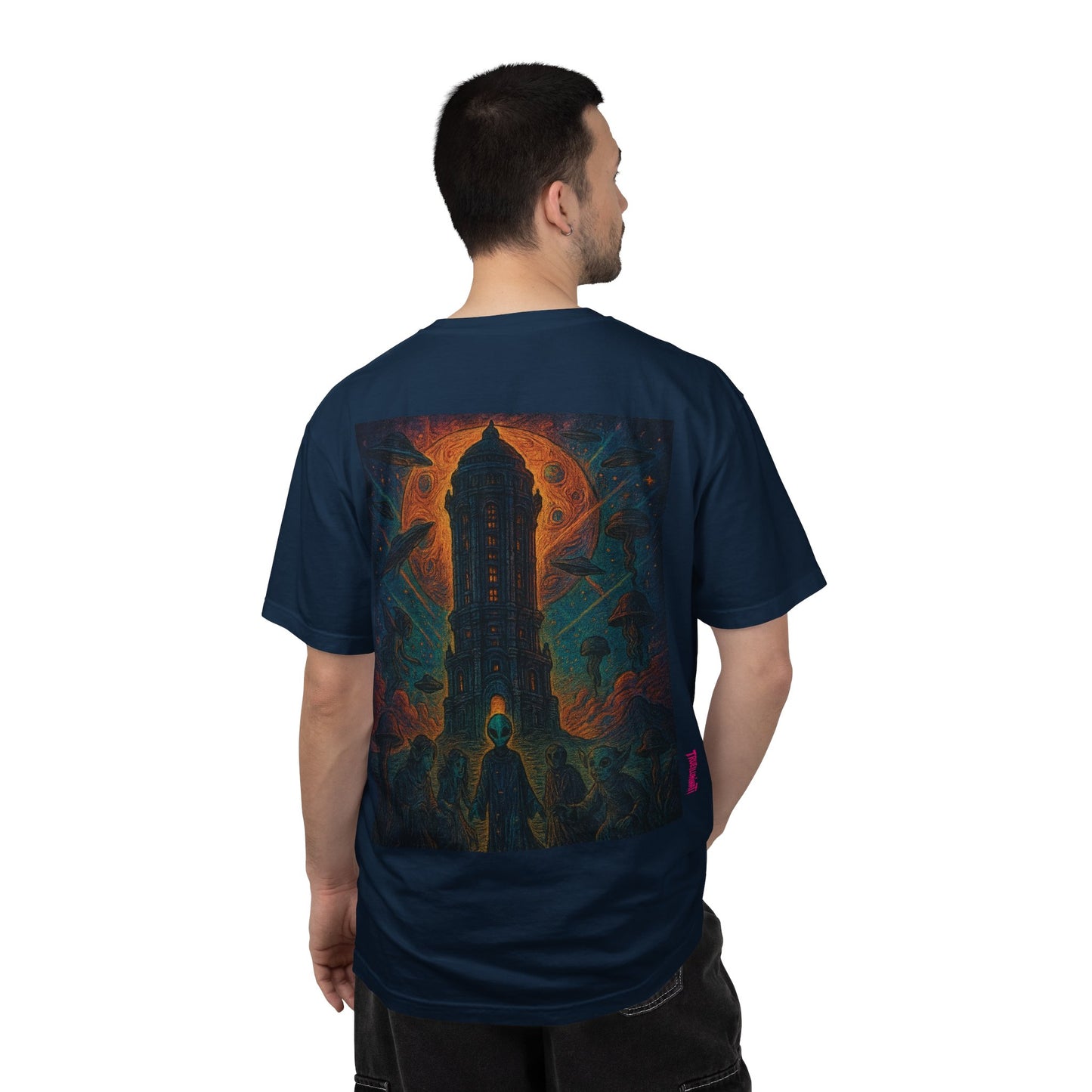 Heaven Path By Trueiluminati Garment-Dyed T-shirt Unisex Gothic Tattoo-Style Shirt – Exclusive Trueiluminati Design