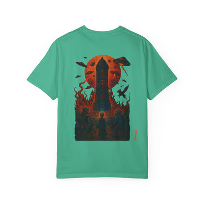 Hell Path By Trueiluminati Garment-Dyed T-shirt Unisex Gothic Tattoo-Style Shirt – Exclusive Trueiluminati Design