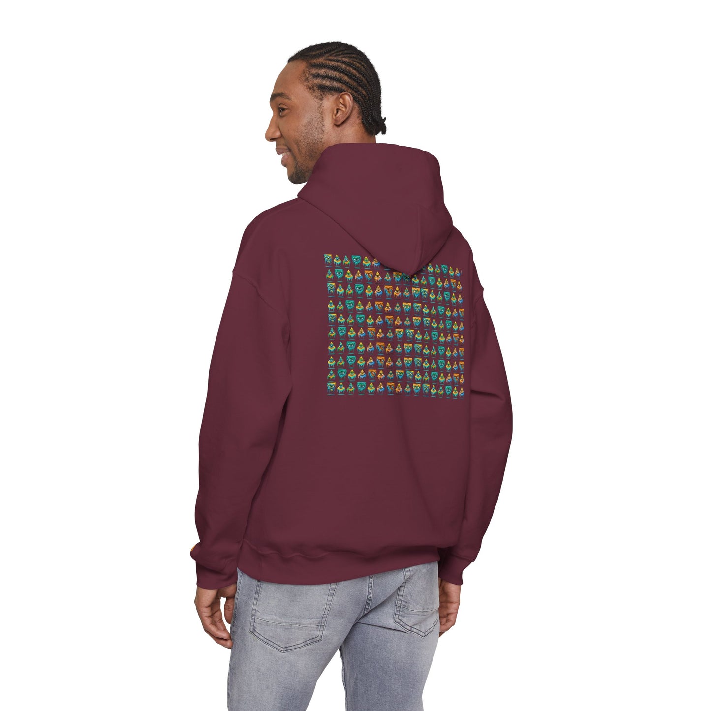 Young Symbol by Trueiluminati Unisex Hoodie, Cozy Sweatshirt for Outdoor Lovers, Gift for Adventurers, Eco-Friendly Fashion, Great for Camping