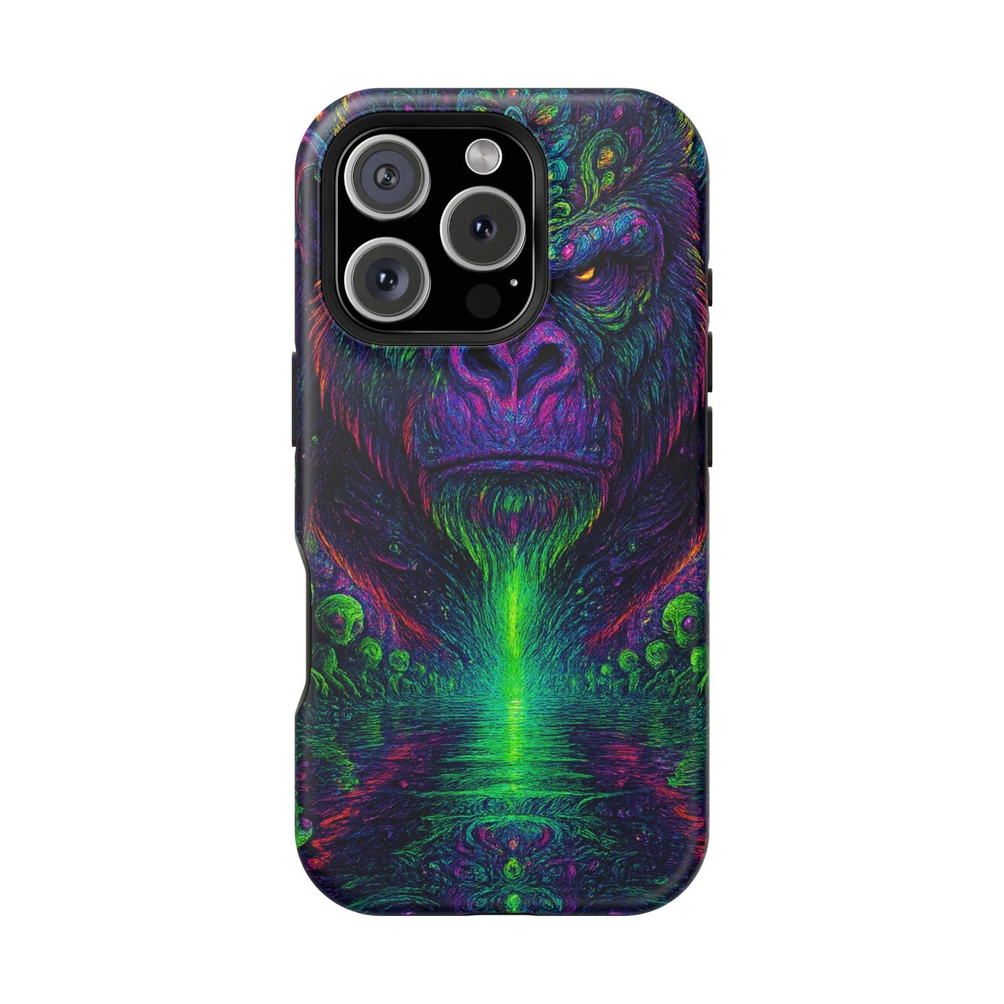 Alpha Apee By Trueiluminati Vibrant Gorilla Phone Case - Magnetic Impact-Resistant, Carry the Vibe Unique Gift for Animal Lovers, Psychedelic Design, Phone Protector, Eco-Friendly