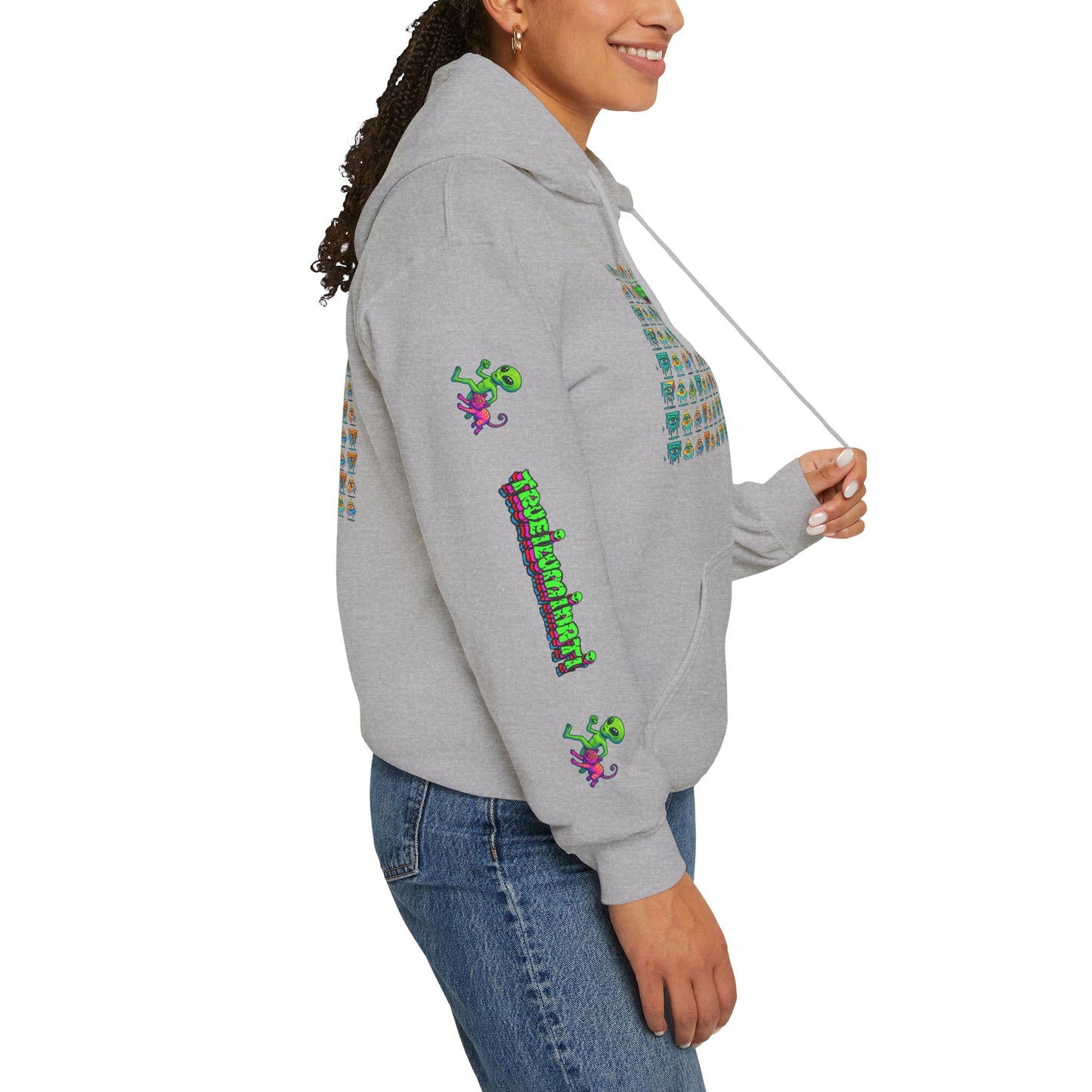 Young Symbol by Trueiluminati Unisex Hoodie, Cozy Sweatshirt for Outdoor Lovers, Gift for Adventurers, Eco-Friendly Fashion, Great for Camping