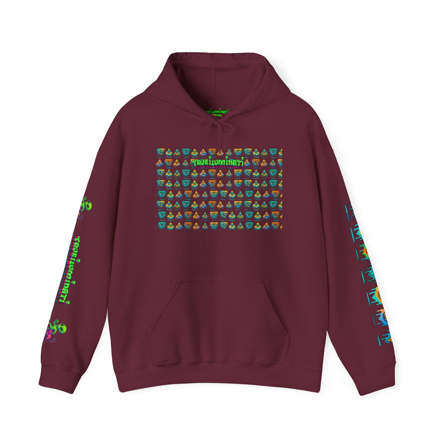 Young Symbol by Trueiluminati Unisex Hoodie, Cozy Sweatshirt for Outdoor Lovers, Gift for Adventurers, Eco-Friendly Fashion, Great for Camping