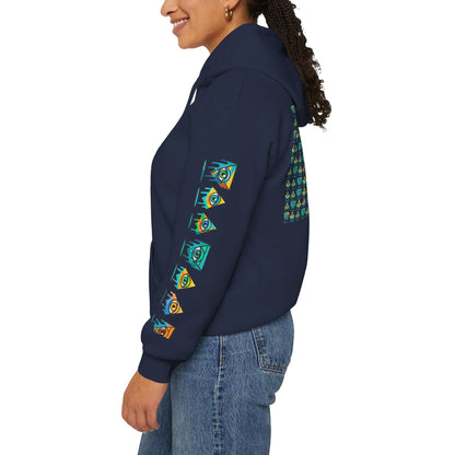 Young Symbol by Trueiluminati Unisex Hoodie, Cozy Sweatshirt for Outdoor Lovers, Gift for Adventurers, Eco-Friendly Fashion, Great for Camping