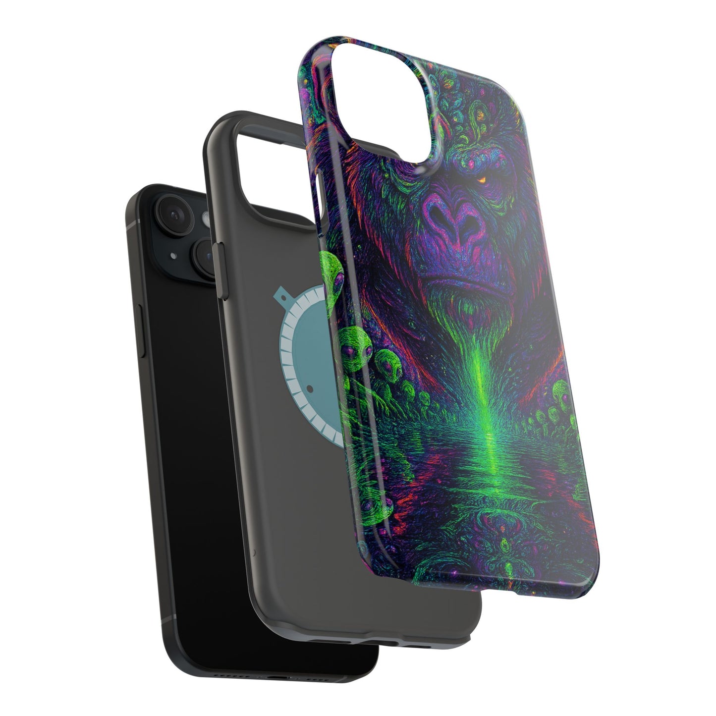 Alpha Apee By Trueiluminati Vibrant Gorilla Phone Case - Magnetic Impact-Resistant, Carry the Vibe Unique Gift for Animal Lovers, Psychedelic Design, Phone Protector, Eco-Friendly