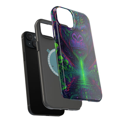 Alpha Apee By Trueiluminati Vibrant Gorilla Phone Case - Magnetic Impact-Resistant, Carry the Vibe Unique Gift for Animal Lovers, Psychedelic Design, Phone Protector, Eco-Friendly