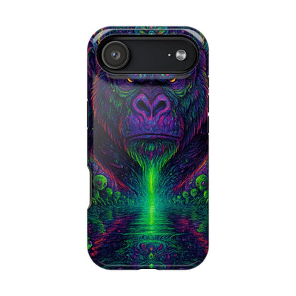 Alpha Apee By Trueiluminati Vibrant Gorilla Phone Case - Magnetic Impact-Resistant, Carry the Vibe Unique Gift for Animal Lovers, Psychedelic Design, Phone Protector, Eco-Friendly