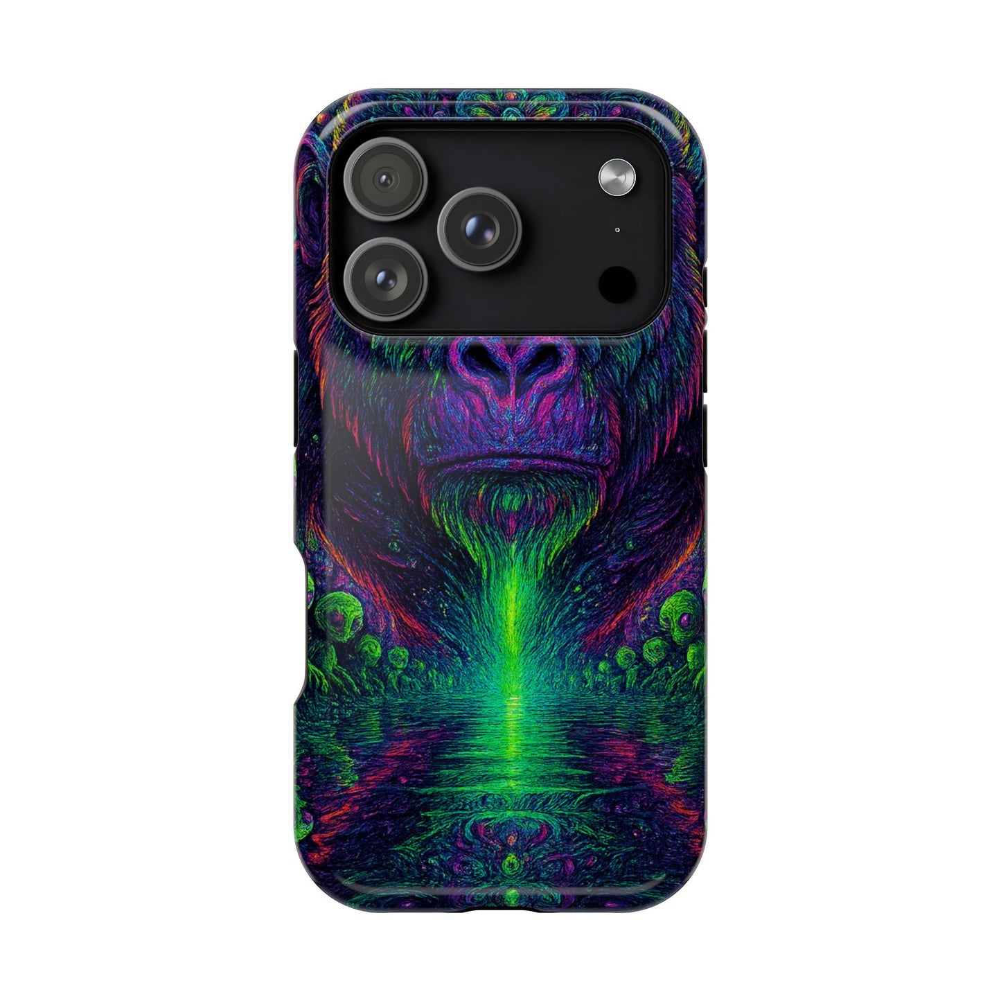 Alpha Apee By Trueiluminati Vibrant Gorilla Phone Case - Magnetic Impact-Resistant, Carry the Vibe Unique Gift for Animal Lovers, Psychedelic Design, Phone Protector, Eco-Friendly