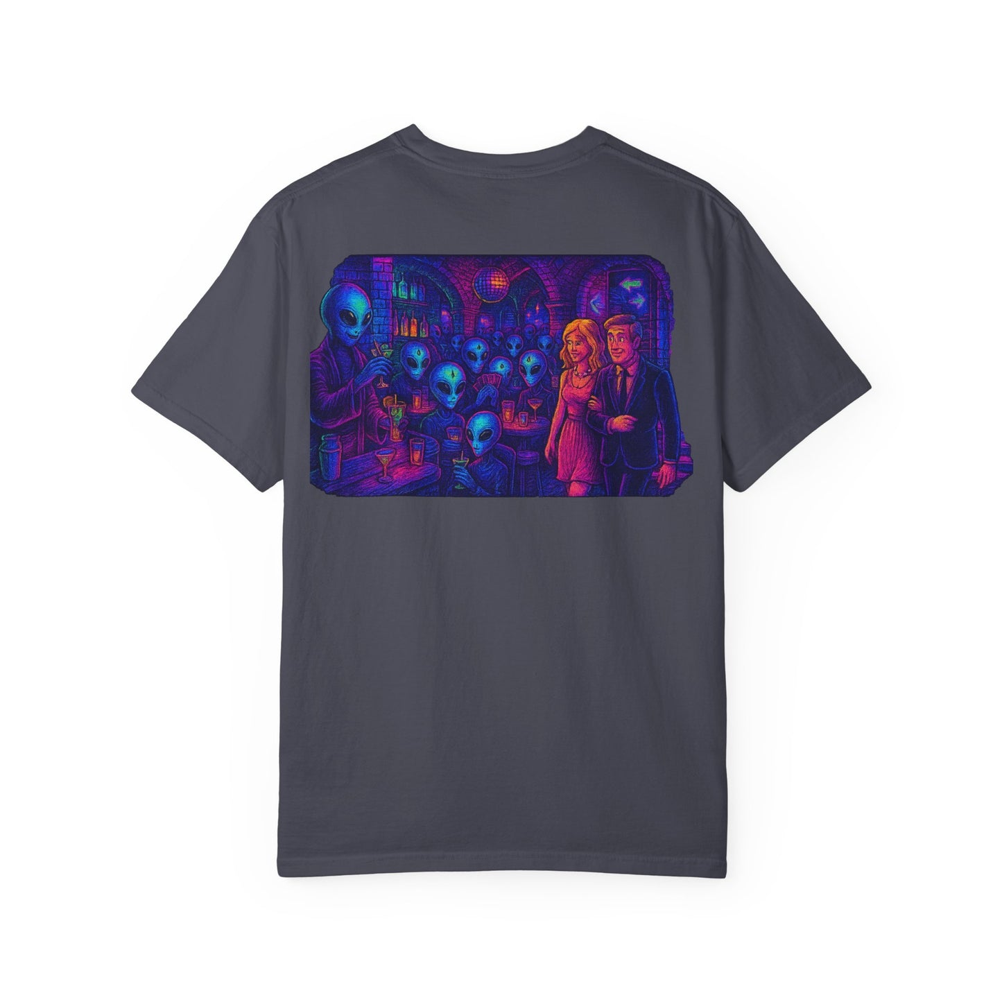 Camiseta Unissex New Disco Club By Trueiluminati com Design Alien Love, Camiseta Gráfica Divertida, Casual, Presente para Amigos, Camisa de Festa Exclusiva, Blusa Estilosa