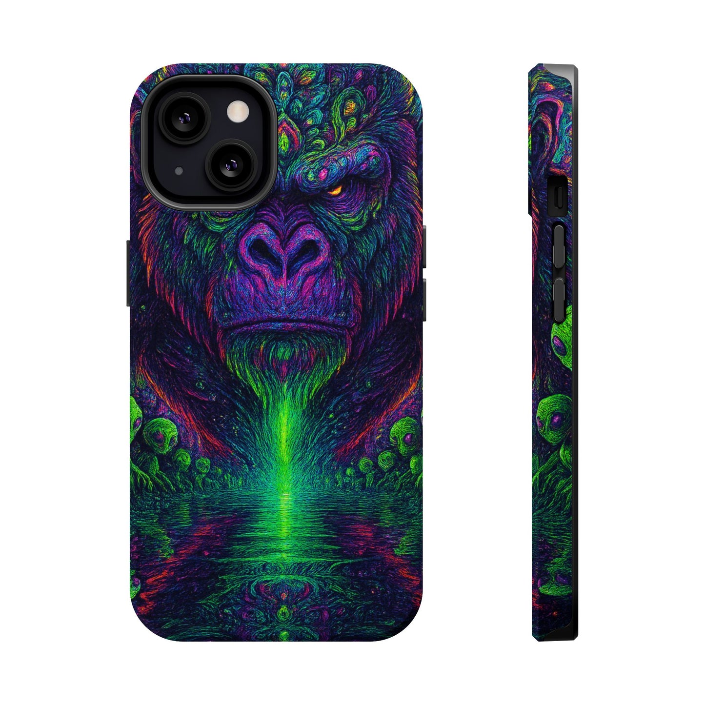 Alpha Apee By Trueiluminati Vibrant Gorilla Phone Case - Magnetic Impact-Resistant, Carry the Vibe Unique Gift for Animal Lovers, Psychedelic Design, Phone Protector, Eco-Friendly