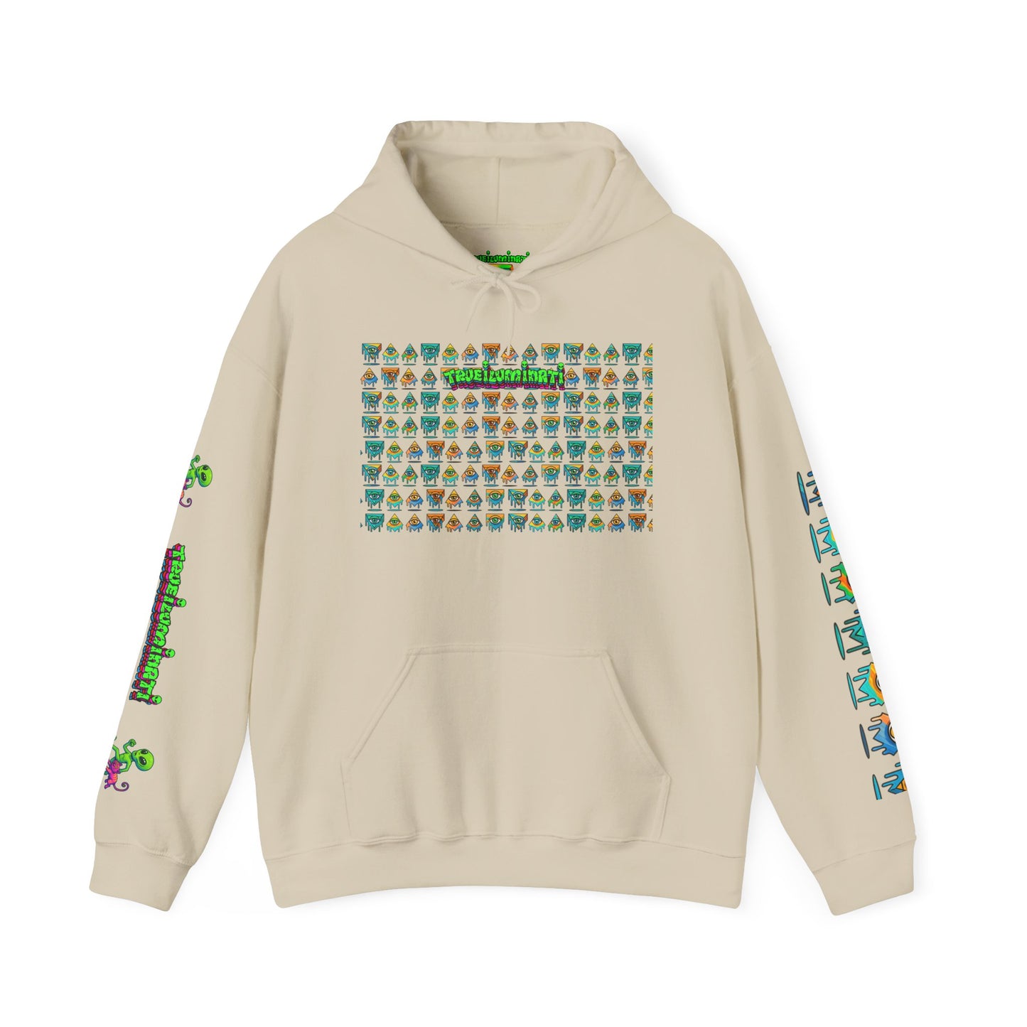 Young Symbol by Trueiluminati Unisex Hoodie, Cozy Sweatshirt for Outdoor Lovers, Gift for Adventurers, Eco-Friendly Fashion, Great for Camping