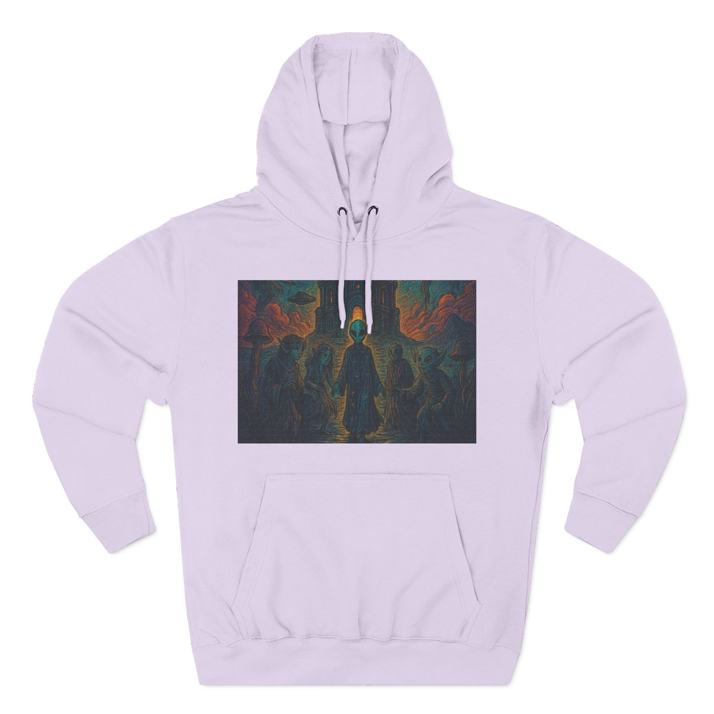 Heaven And Hell By Trueiluminati Mystical Three-Panel Fleece Hoodie - Cozy Apparel for Fans of Fantasy, Unique Gift for Holidays, Ideal for Autumn and Winter Loungewear
