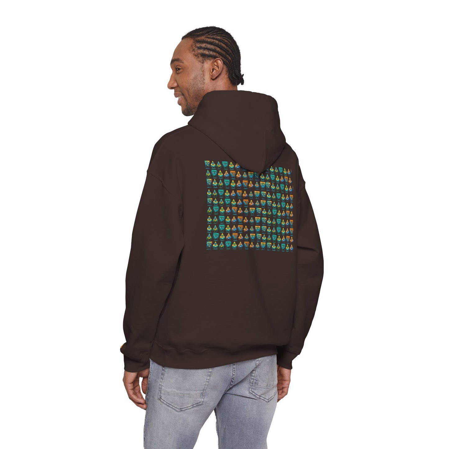 Young Symbol by Trueiluminati Unisex Hoodie, Cozy Sweatshirt for Outdoor Lovers, Gift for Adventurers, Eco-Friendly Fashion, Great for Camping