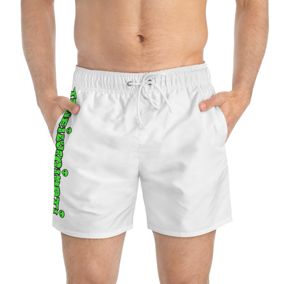Eyes For Beach By Trueiluminati Swim Trunks -White- | Trueiluminati Swim Shorts – Cosmic Flow, Endless Vibes Summer Beachwear, Pool Party Swimwear, Vacation Essential, Surf Shorts, Fun Design, Relaxed...