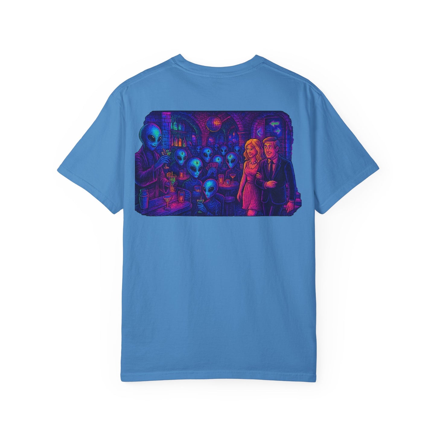 Camiseta Unissex New Disco Club By Trueiluminati com Design Alien Love, Camiseta Gráfica Divertida, Casual, Presente para Amigos, Camisa de Festa Exclusiva, Blusa Estilosa