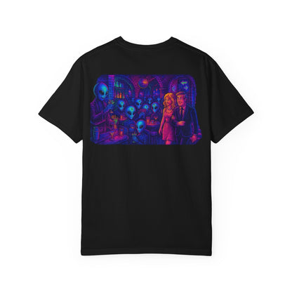 Camiseta Unissex New Disco Club By Trueiluminati com Design Alien Love, Camiseta Gráfica Divertida, Casual, Presente para Amigos, Camisa de Festa Exclusiva, Blusa Estilosa