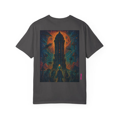 Heaven Path By Trueiluminati Garment-Dyed T-shirt Unisex Gothic Tattoo-Style Shirt – Exclusive Trueiluminati Design