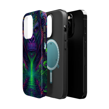 Alpha Apee By Trueiluminati Vibrant Gorilla Phone Case - Magnetic Impact-Resistant, Carry the Vibe Unique Gift for Animal Lovers, Psychedelic Design, Phone Protector, Eco-Friendly