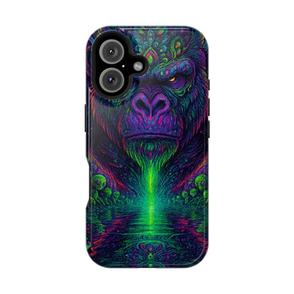 Alpha Apee By Trueiluminati Vibrant Gorilla Phone Case - Magnetic Impact-Resistant, Carry the Vibe Unique Gift for Animal Lovers, Psychedelic Design, Phone Protector, Eco-Friendly
