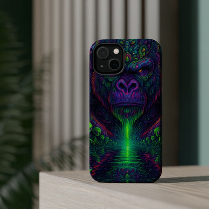 Alpha Apee By Trueiluminati Vibrant Gorilla Phone Case - Magnetic Impact-Resistant, Carry the Vibe Unique Gift for Animal Lovers, Psychedelic Design, Phone Protector, Eco-Friendly