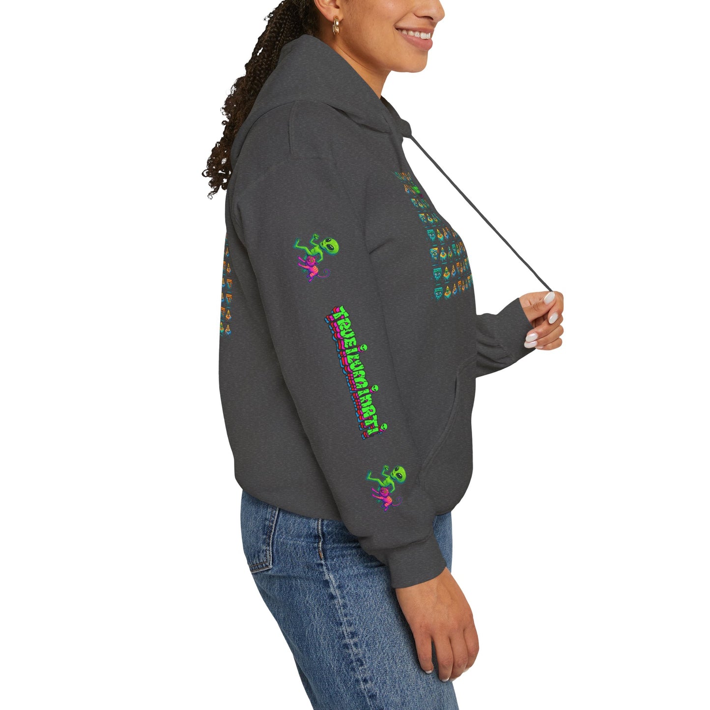Young Symbol by Trueiluminati Unisex Hoodie, Cozy Sweatshirt for Outdoor Lovers, Gift for Adventurers, Eco-Friendly Fashion, Great for Camping