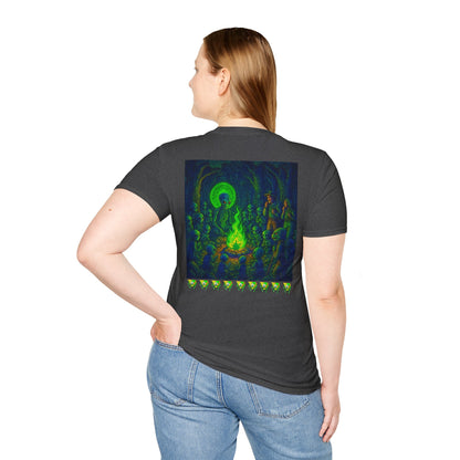 Forest At Night By Trueiluminati Mystical Gathering Unisex T-Shirt | Chill Vibes, Perfect for Festivals, Summer Nights, Gift for Friends, Unique Graphic Tee