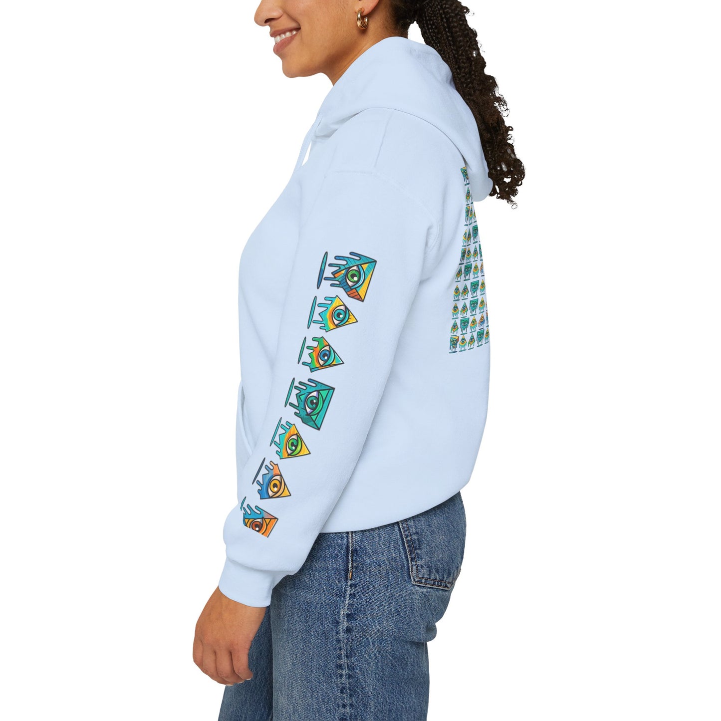 Young Symbol by Trueiluminati Unisex Hoodie, Cozy Sweatshirt for Outdoor Lovers, Gift for Adventurers, Eco-Friendly Fashion, Great for Camping